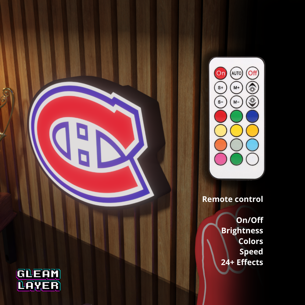 Montréal Canadiens Led Light Box NHL Sports Bar Light Display Wall Sign
