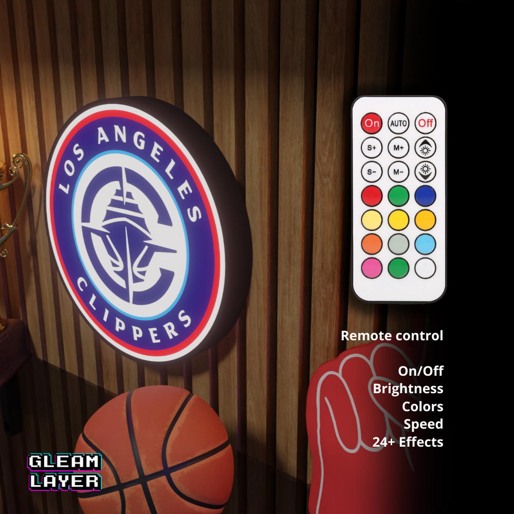 LA Clippers Led Light Box NBA Sports Bar Light Display Wall Sign