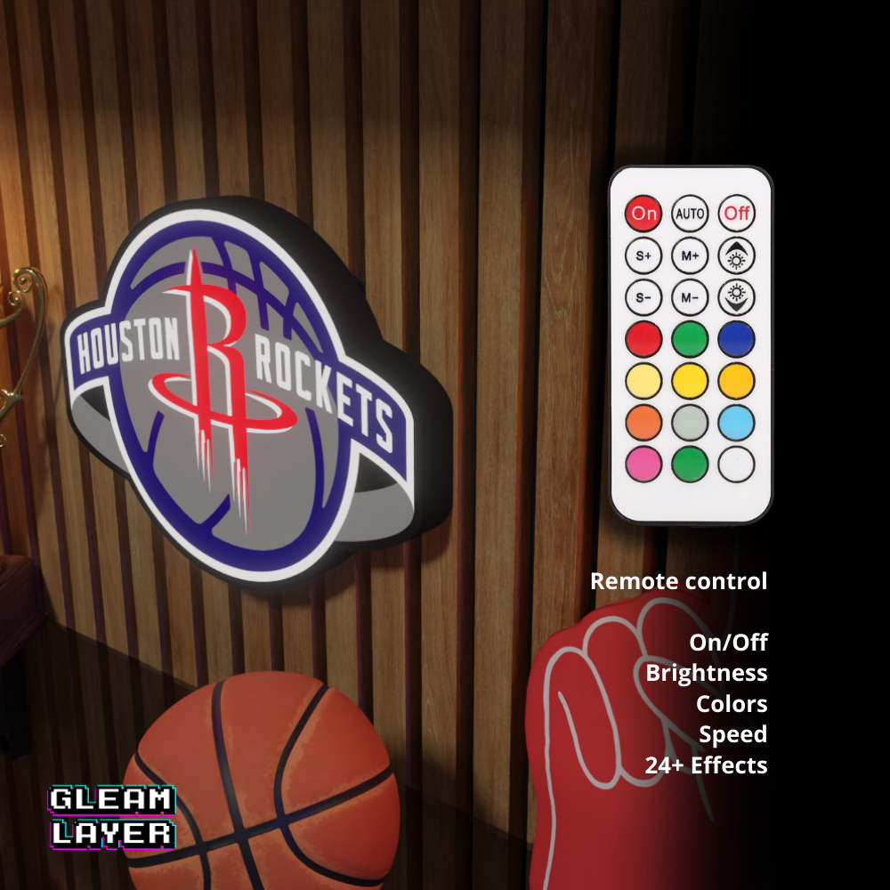 Houston Rockets Led Light Box NBA Sports Bar Light Display Wall Sign