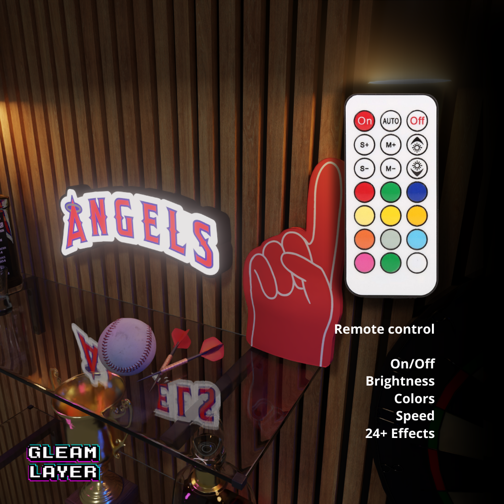 LA Angels Led Light Box MLB Sports Bar Major League Baseball Wall Sign