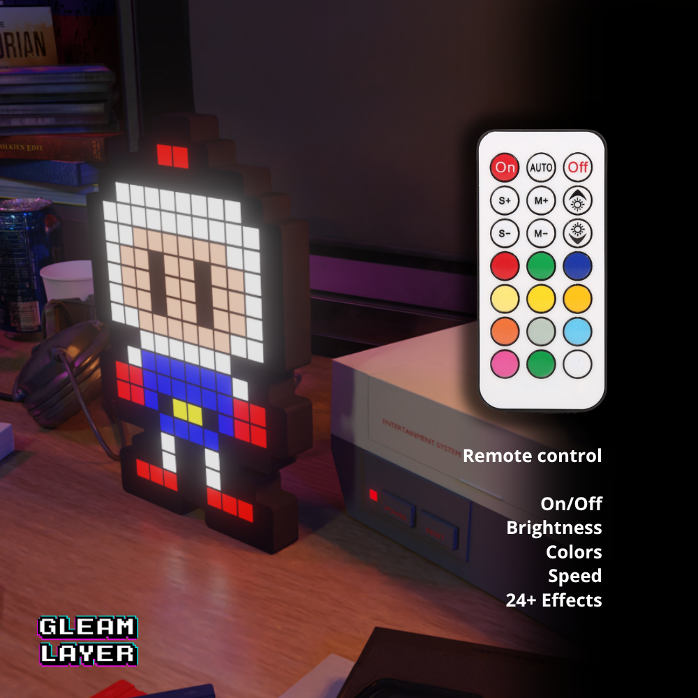 Bomberman 8-bit Pixel Led Lightbox Pixel Art Light