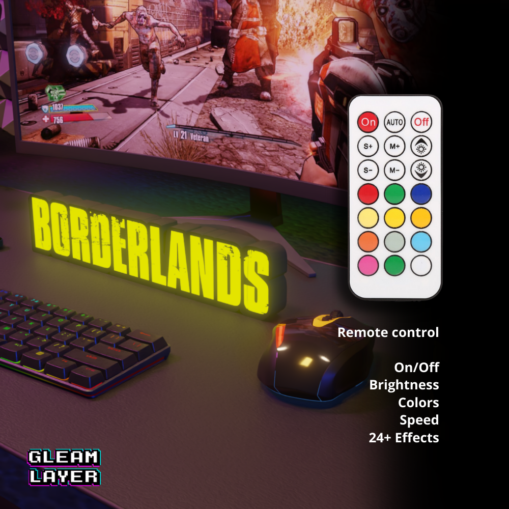 Borderlands Gaming Lightbox Led Light Sign
