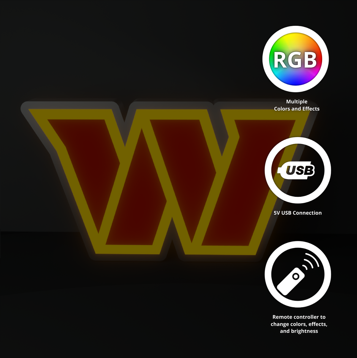 Washington Commanders Led Light Box NFC Team NFL National Football League Display Sign