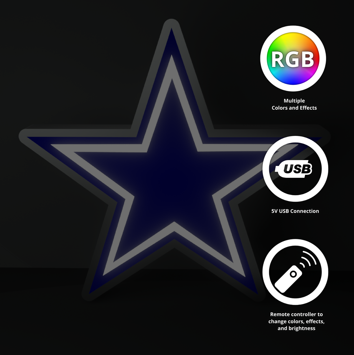 Dallas Cowboys Led Light Box NFC Team NFL National Football League Display Sign