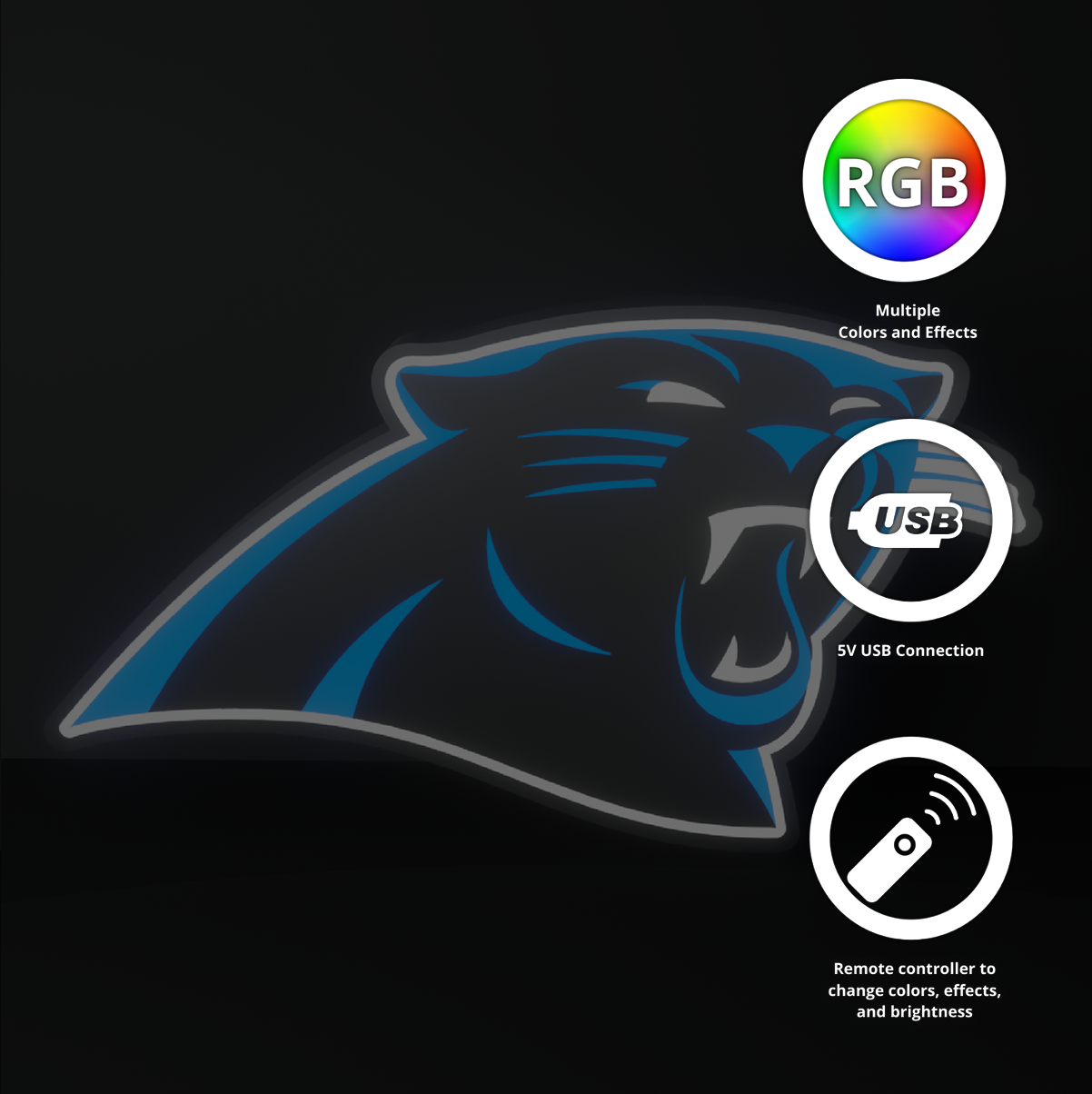 Carolina Panthers Led Light Box NFC Team NFL National Football League Display Sign