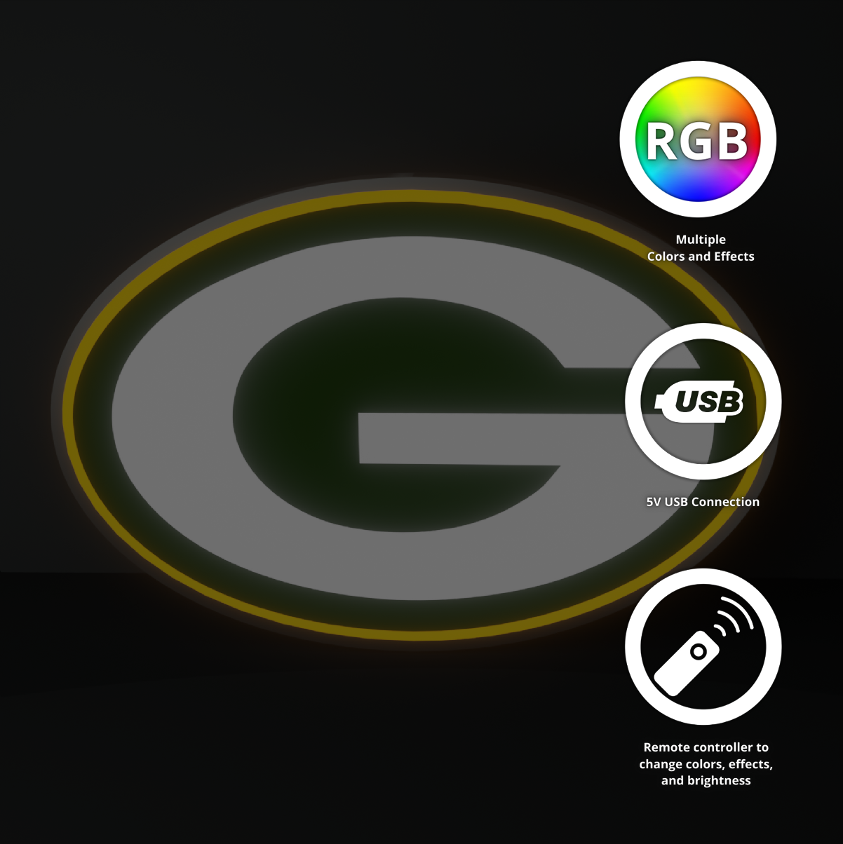 Green Bay Packers Led Light Box NFC Team NFL National Football League Display Sign