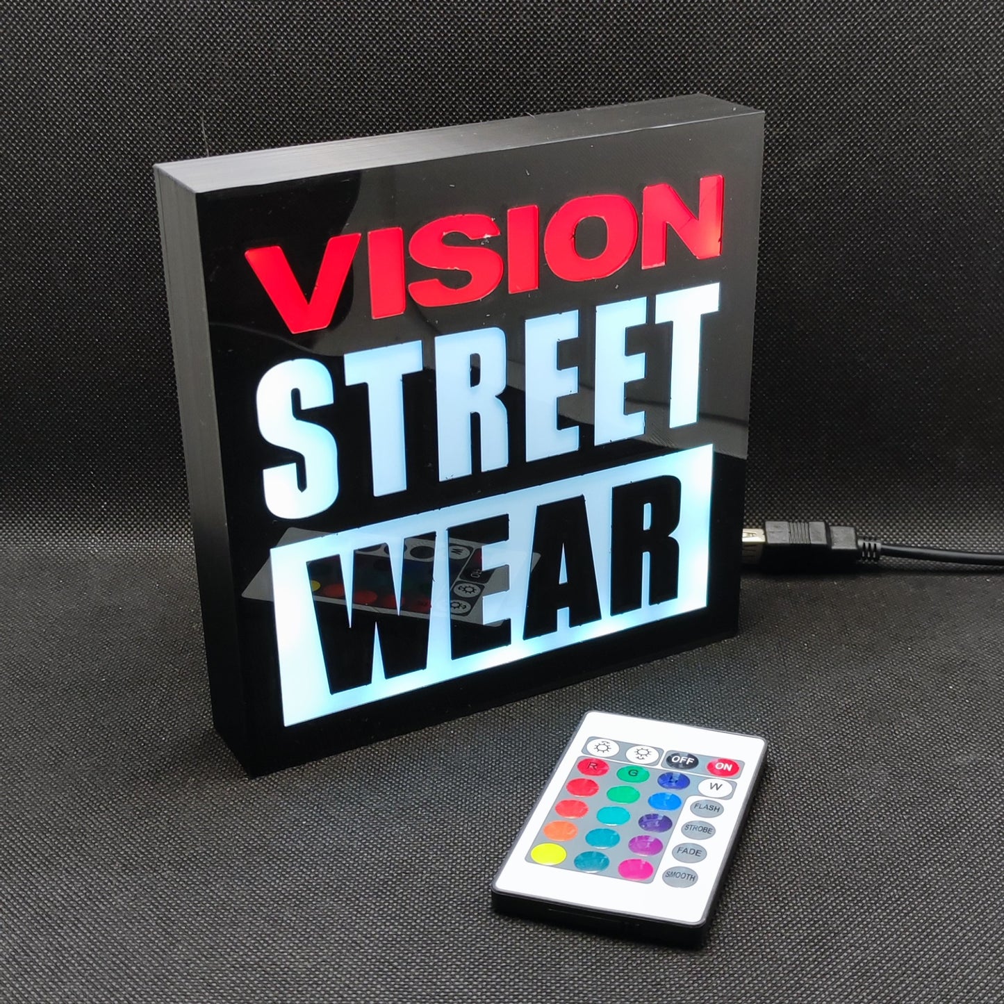 Vision Street Wear Neon Led Lightbox RGB Placa