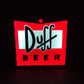 Placa de parede de bar com iluminação LED DUFF BEER Bar Pub Man Cave Lâmpada de garagem