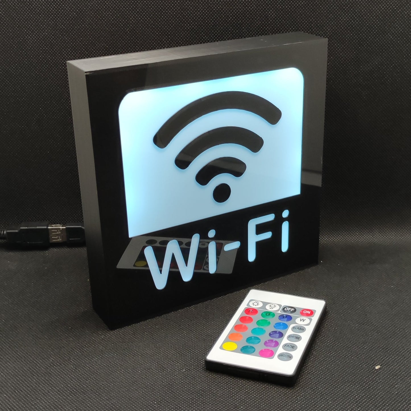 Placa WIFI Neon Led Lightbox RGB Placa | Decoração de lâmpada de cibercafé