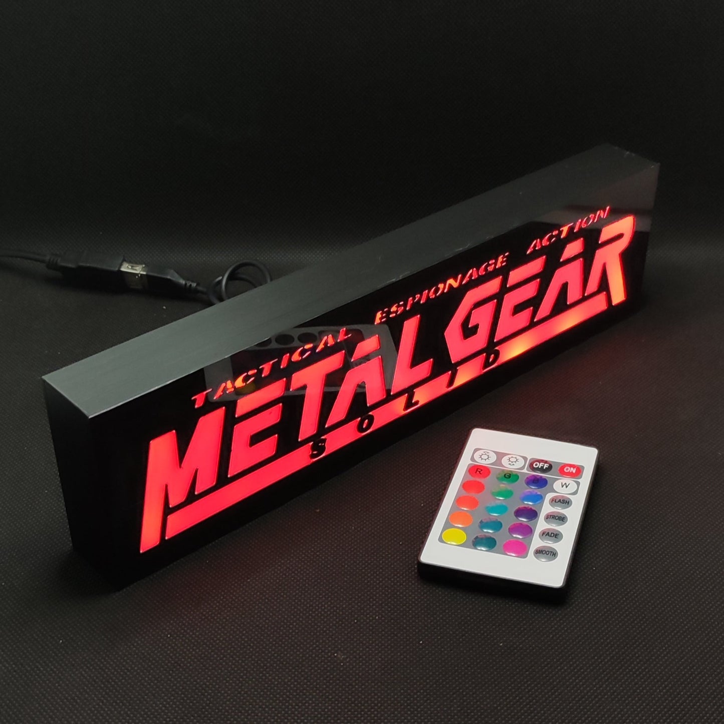 Metal Gear Solid Neon Led Lightbox RGB Lâmpada Gamer