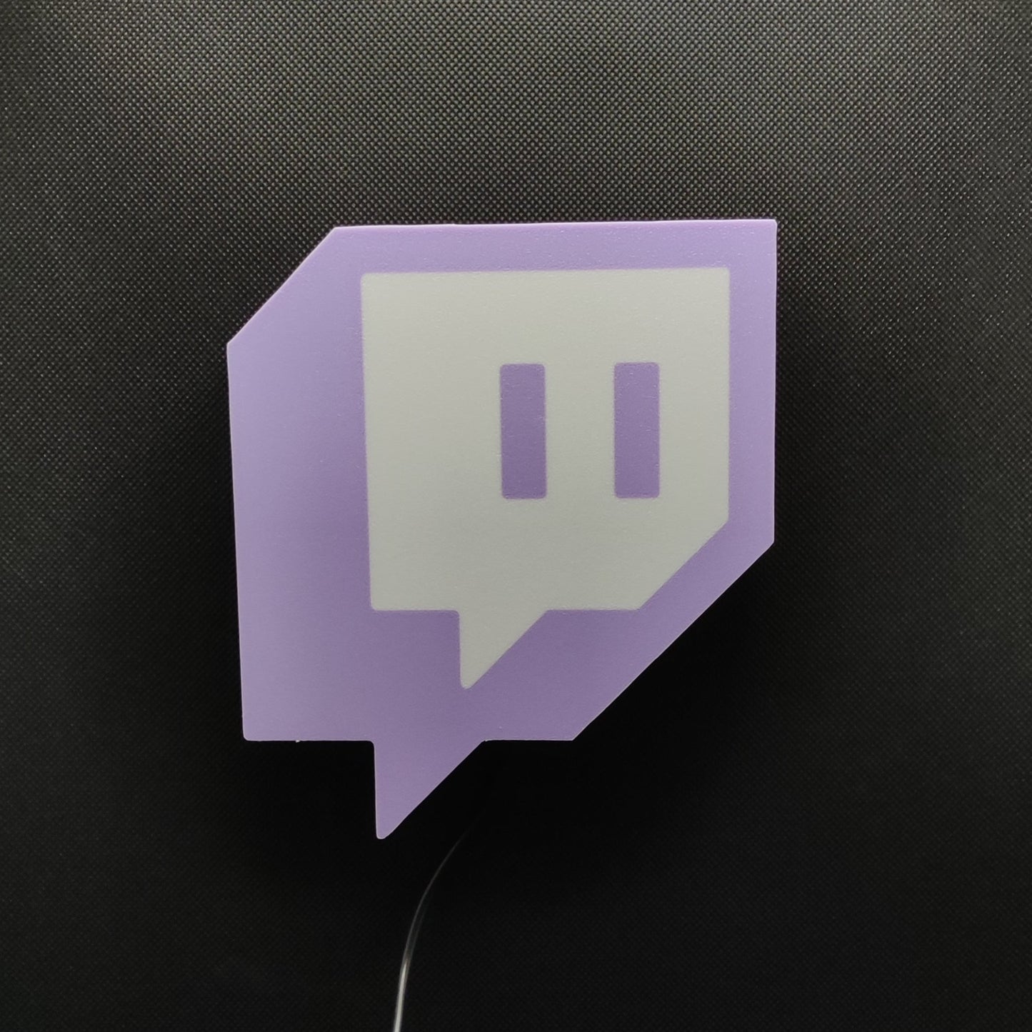 Placa de parede com caixa de luz LED Twitch Logo e controle remoto