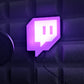 Placa de parede com caixa de luz LED Twitch Logo e controle remoto