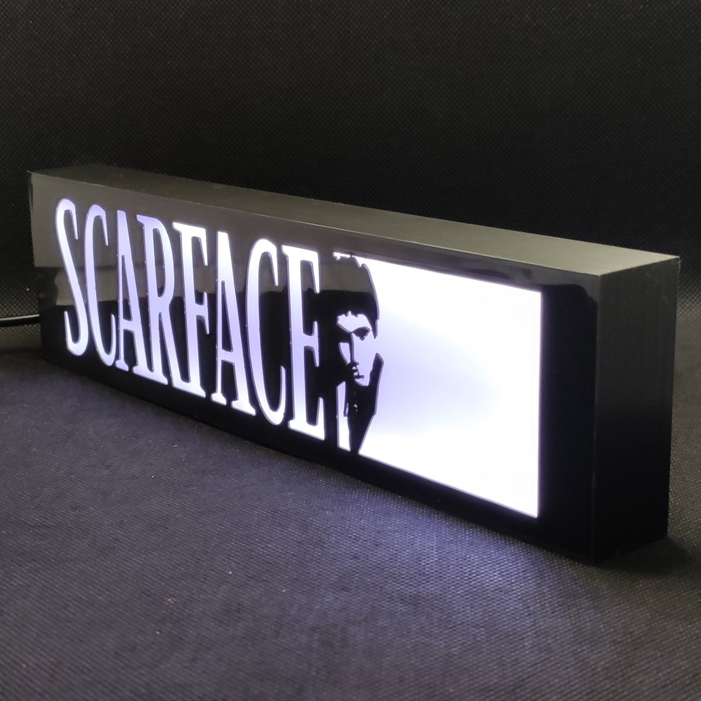 Letreiro de caixa de luz LED do filme Scarface