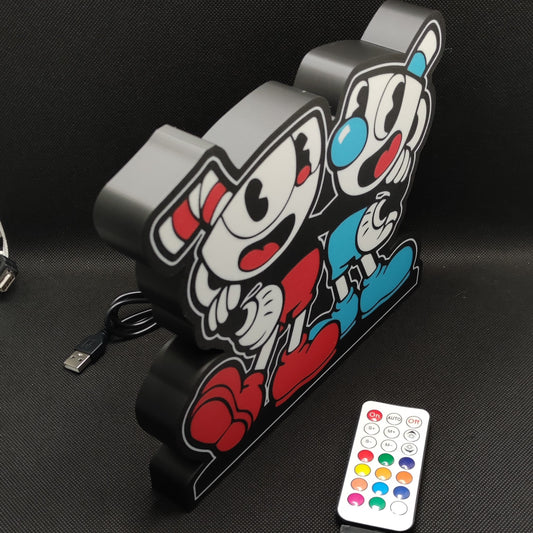 Luminária gamer RGB Cuphead Led Lightbox