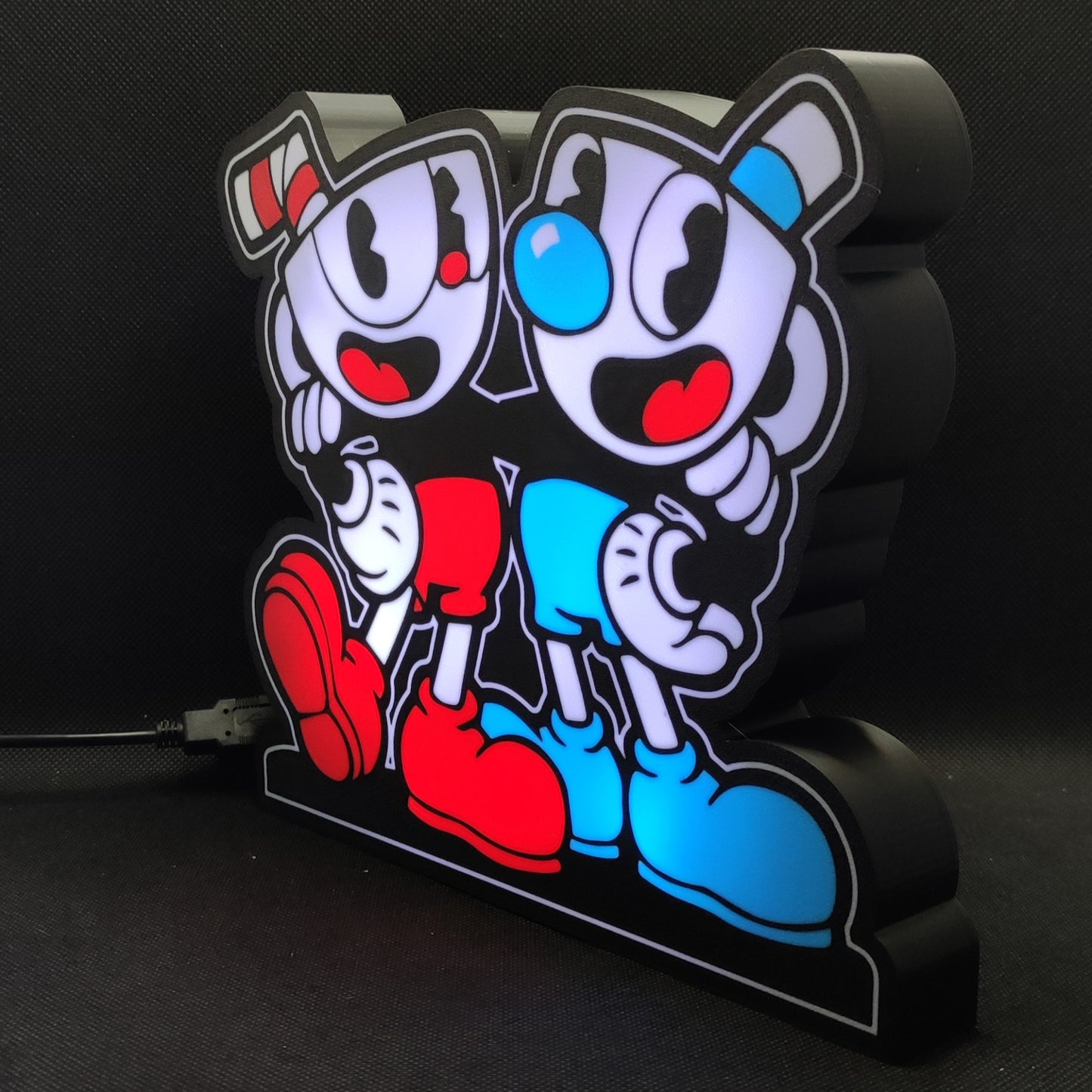 Luminária gamer RGB Cuphead Led Lightbox