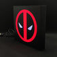 Placa de caixa de luz LED com logotipo do Deadpool