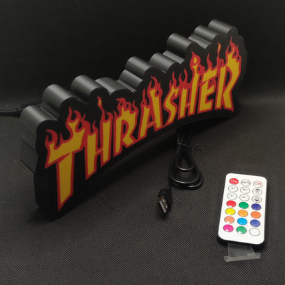 Thrasher Fire Led Light Sign