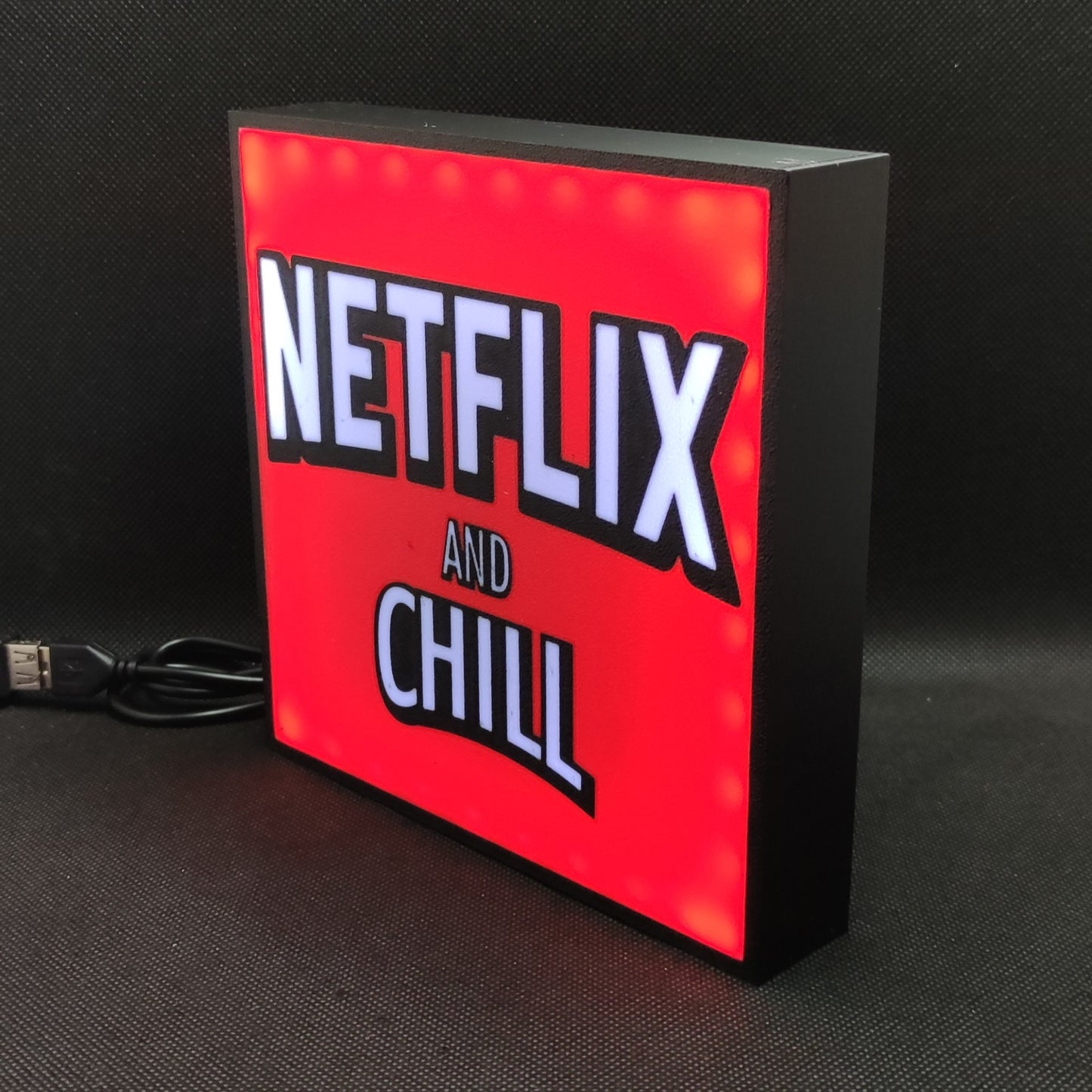 Letreiro de caixa de luz LED Netflix e Chill