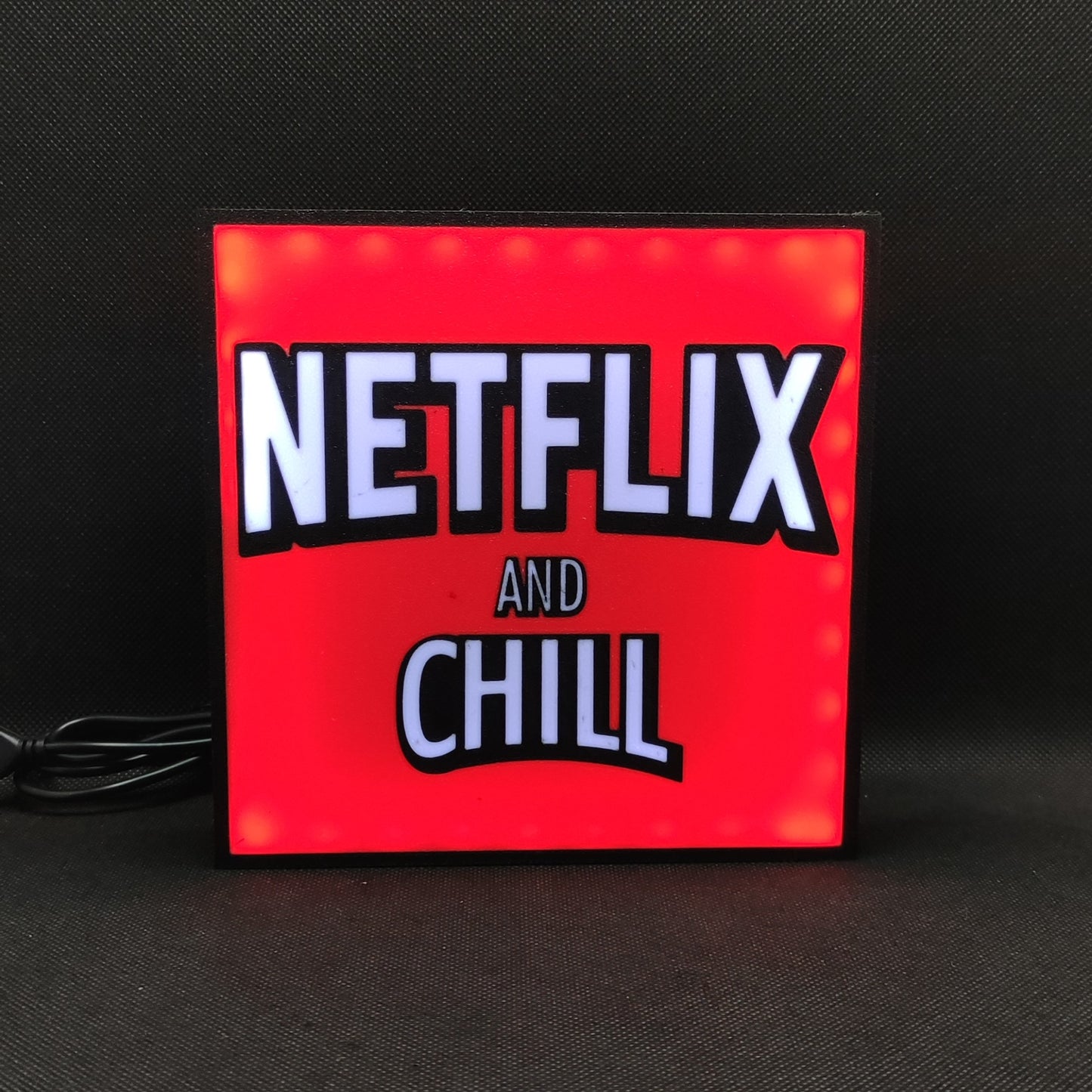 Letreiro de caixa de luz LED Netflix e Chill