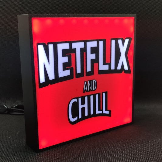 Letreiro de caixa de luz LED Netflix e Chill