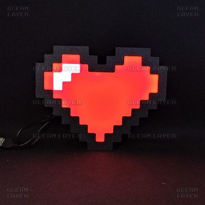 Pixel Heart Led Light Sign