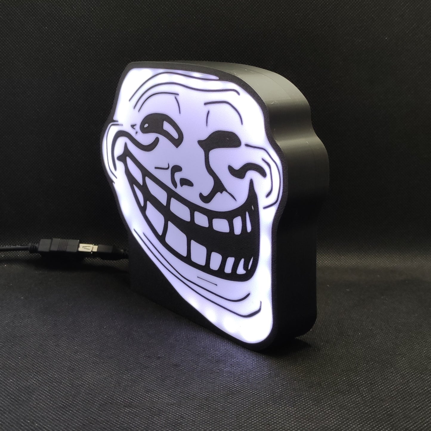 Mittelfinger Troll Gesicht Meme Neon Led Lightbox RGB Lampe | Geschenk für Ihren mürrischen Freund