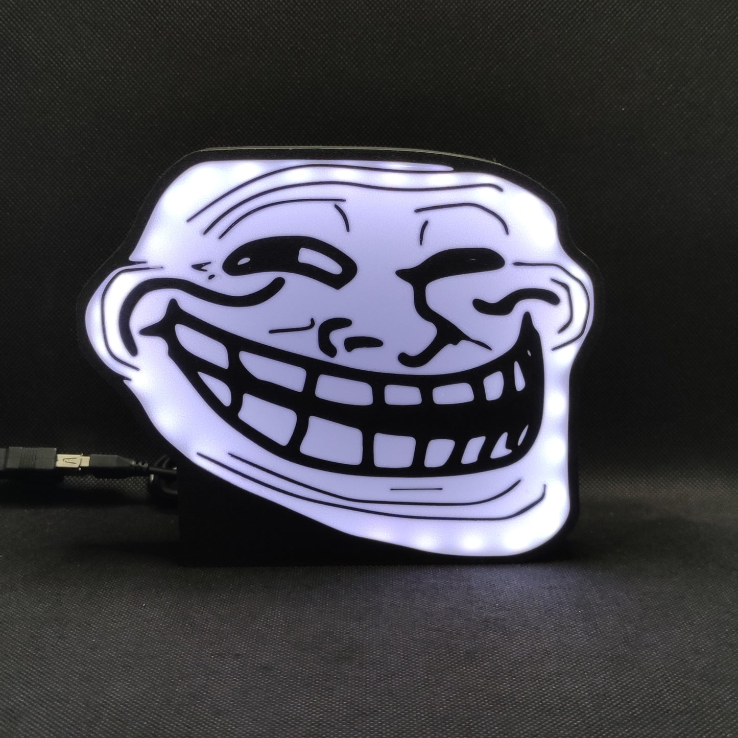 Mittelfinger Troll Gesicht Meme Neon Led Lightbox RGB Lampe | Geschenk für Ihren mürrischen Freund