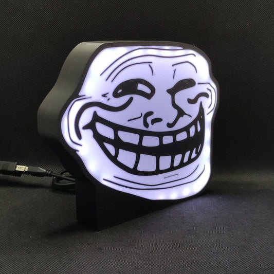 Mittelfinger Troll Gesicht Meme Neon Led Lightbox RGB Lampe | Geschenk für Ihren mürrischen Freund