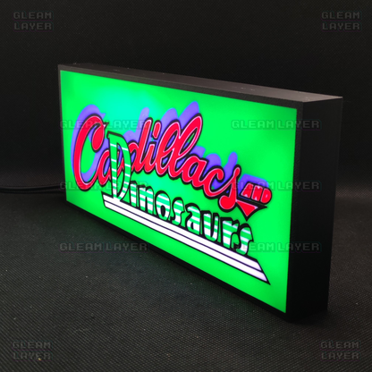 Cadillacs and Dinosaurs Led Gaming Light Sign