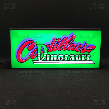 Cadillacs and Dinosaurs Led Gaming Light Sign