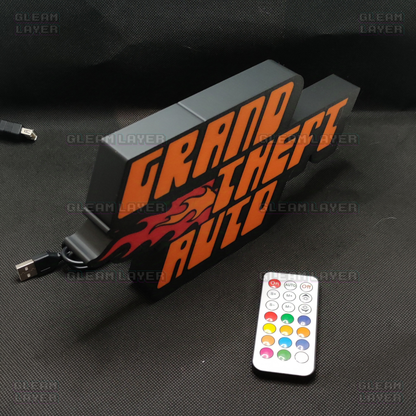 GTA Grand Theft Auto 1997 Logo Led Gaming Light Sign