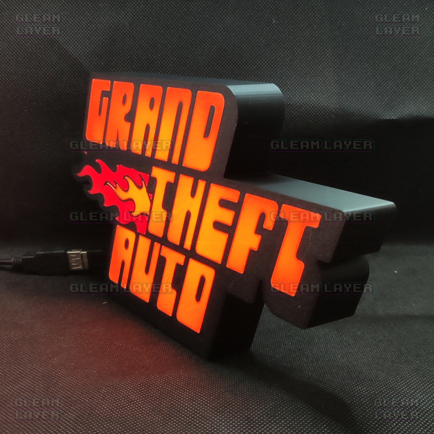 GTA Grand Theft Auto 1997 Logo Led Gaming Light Sign