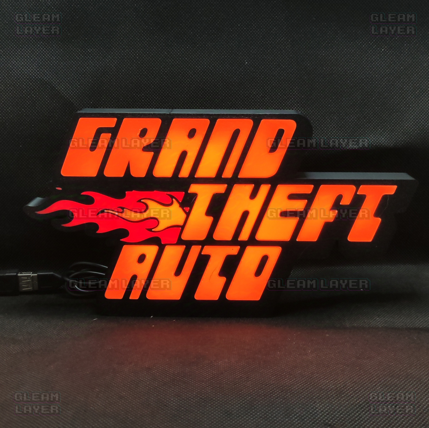 GTA Grand Theft Auto 1997 Logo Led Gaming Light Sign