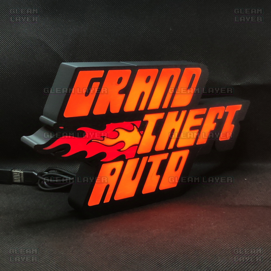 GTA Grand Theft Auto 1997 Logo Led Gaming Light Sign