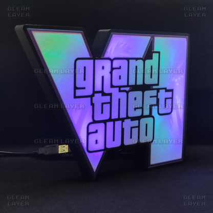 GTA 6 Logo Grand Theft Auto VI Led Gaming Light Sign