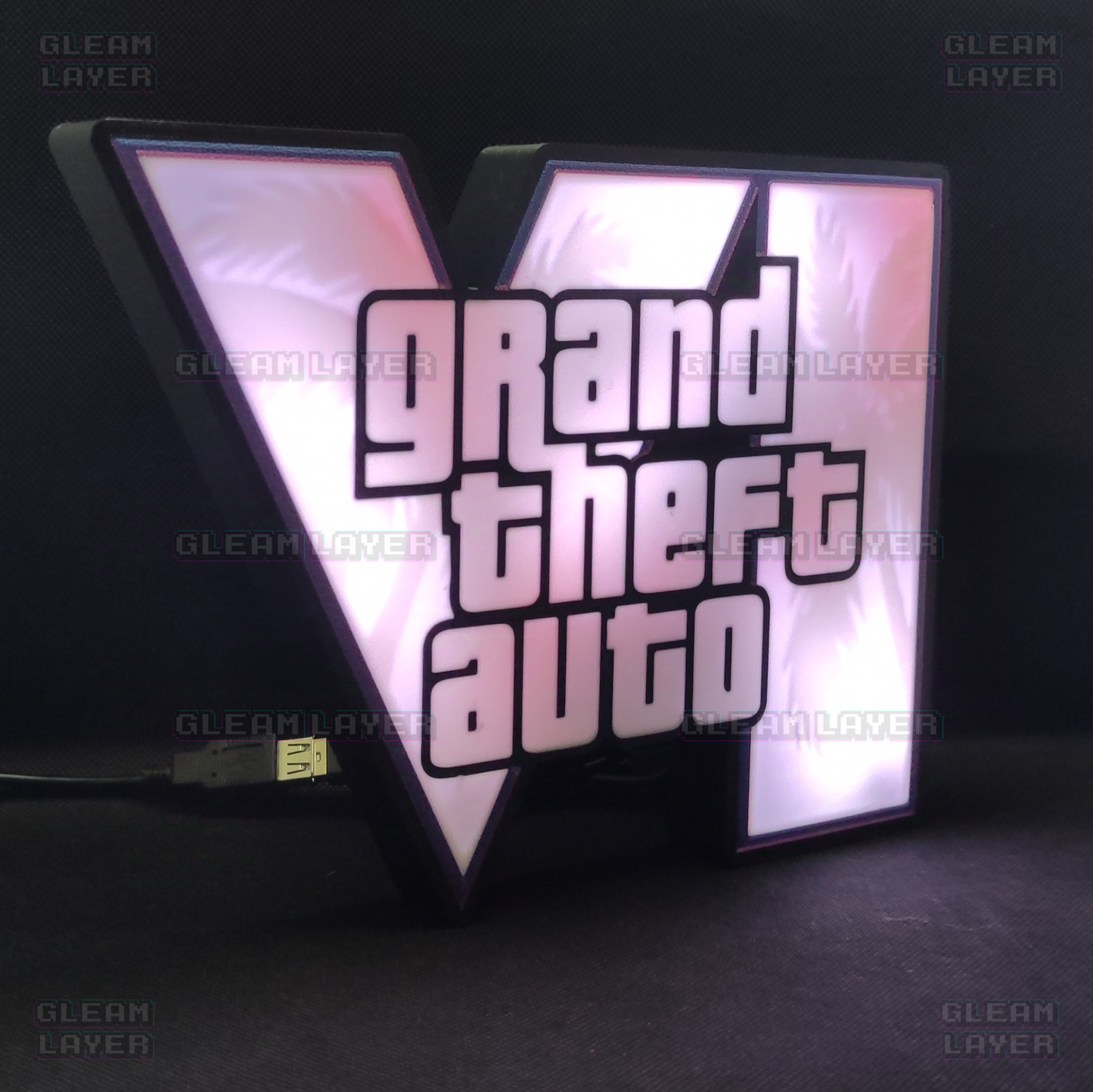 GTA 6 Logo Grand Theft Auto VI Led Gaming Light Sign