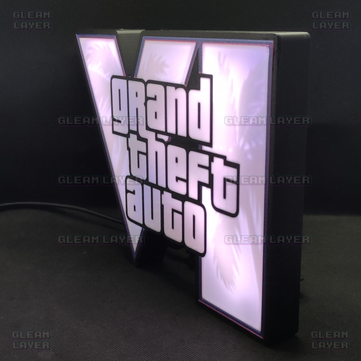 GTA 6 Logo Grand Theft Auto VI Led Gaming Light Sign