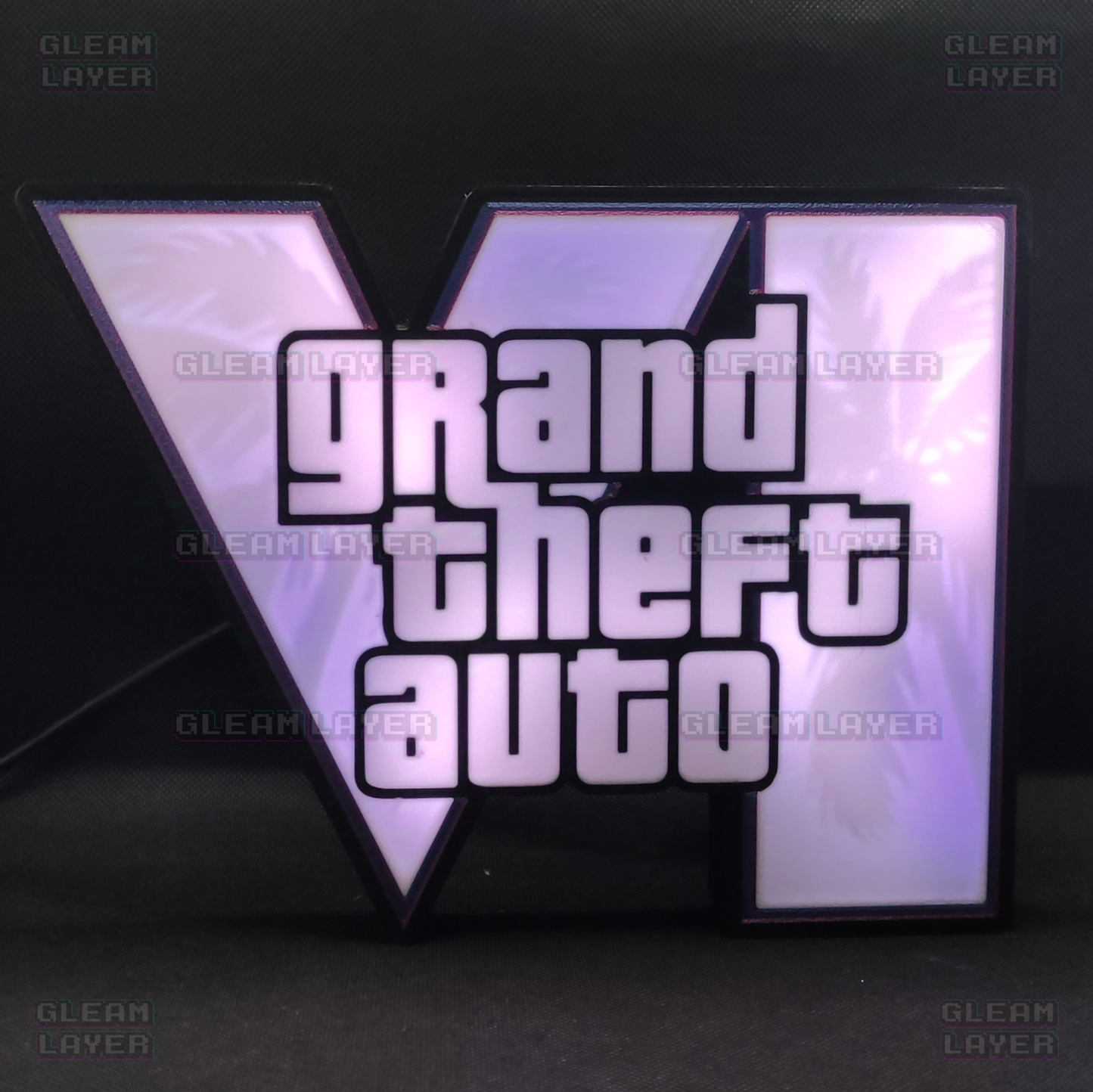 GTA 6 Logo Grand Theft Auto VI Led Gaming Light Sign