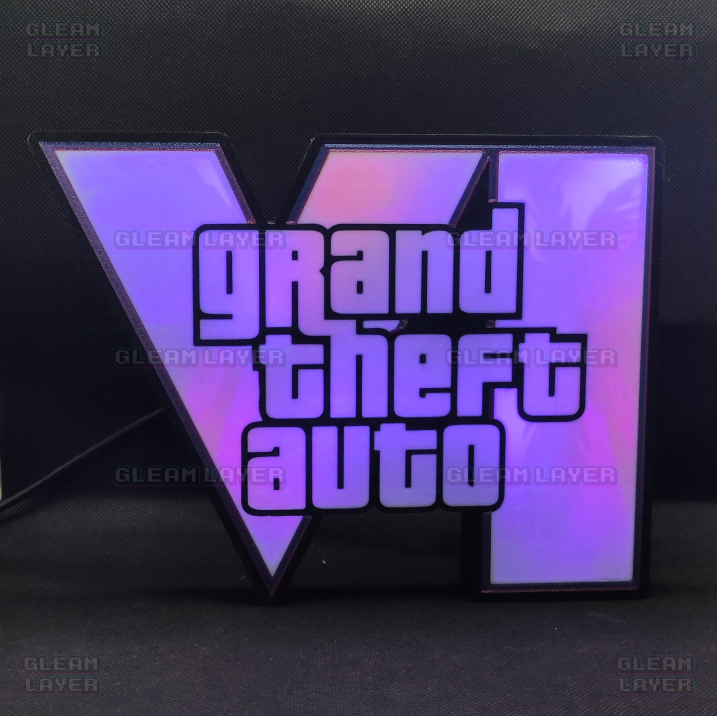 GTA 6 Logo Grand Theft Auto VI Led Gaming Light Sign