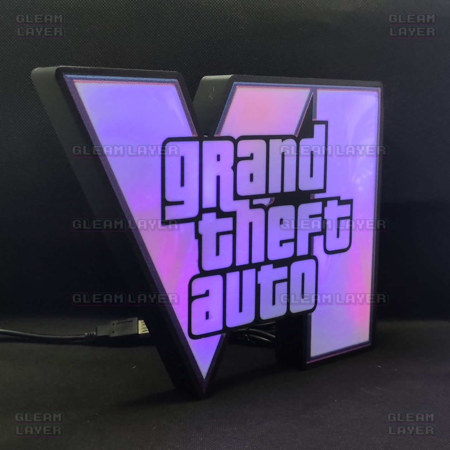 GTA 6 Logo Grand Theft Auto VI Led Gaming Light Sign