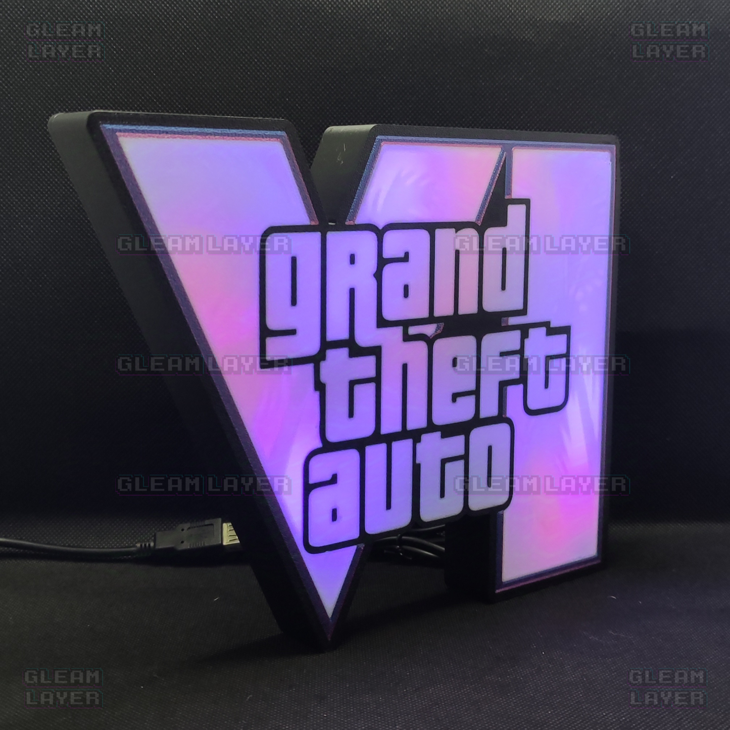 GTA 6 Logo Grand Theft Auto VI Led Gaming Light Sign