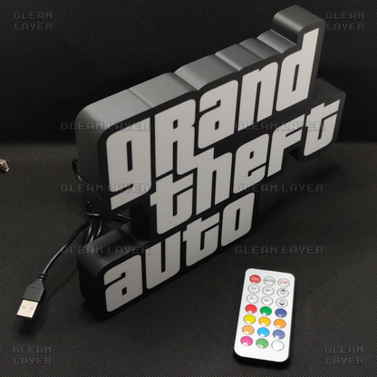 GTA Logo Grand Theft Auto Led Gaming Light Sign