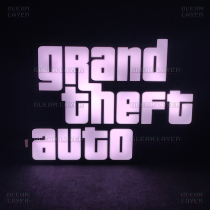 GTA Logo Grand Theft Auto Led Gaming Light Sign