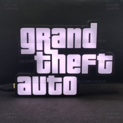 GTA Logo Grand Theft Auto Led Gaming Light Sign