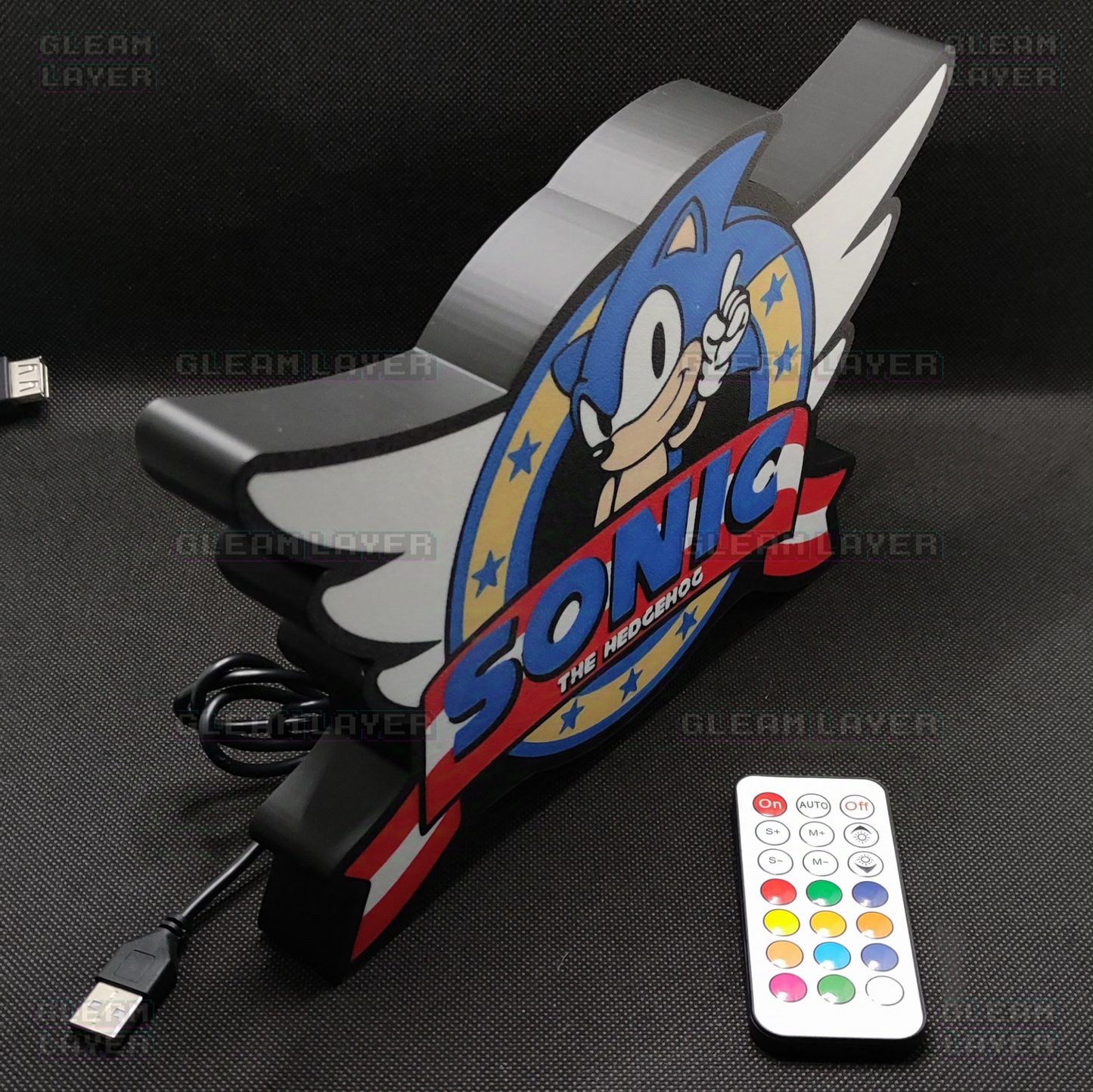 Sonic The hedgehog Retro Logo Led Gaming Light Sign