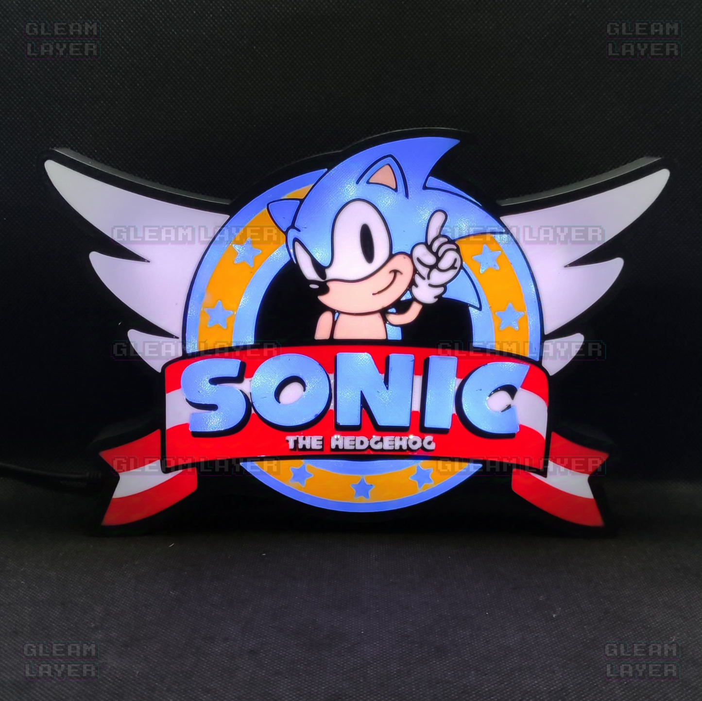 Sonic The hedgehog Retro Logo Led Gaming Light Sign