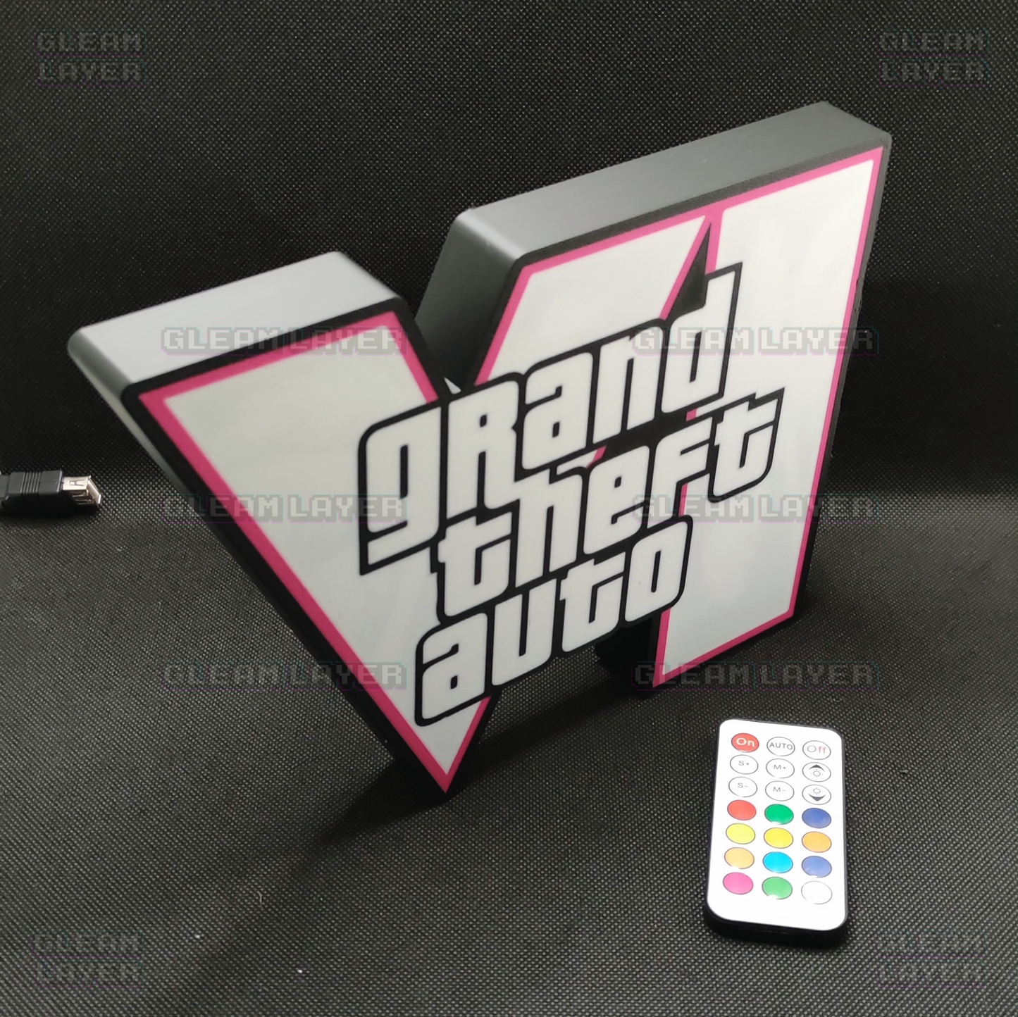 GTA 6 Logo Grand Theft Auto VI Led Gaming Light Sign