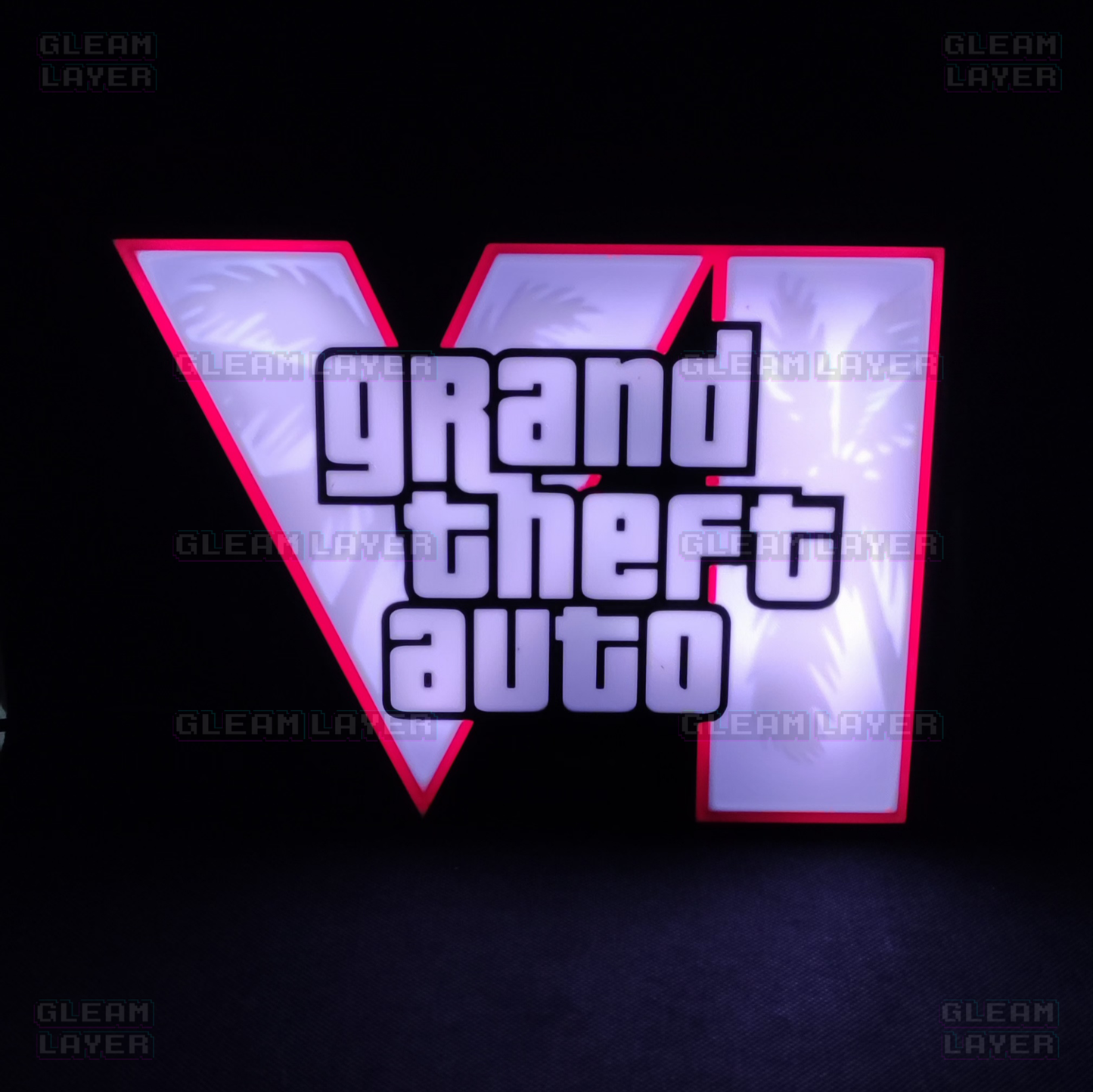 GTA 6 Logo Grand Theft Auto VI Led Gaming Light Sign