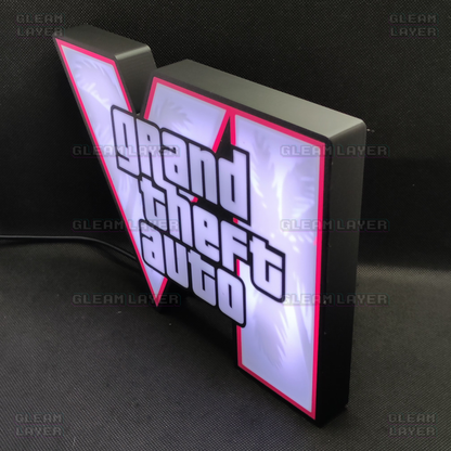 GTA 6 Logo Grand Theft Auto VI Led Gaming Light Sign