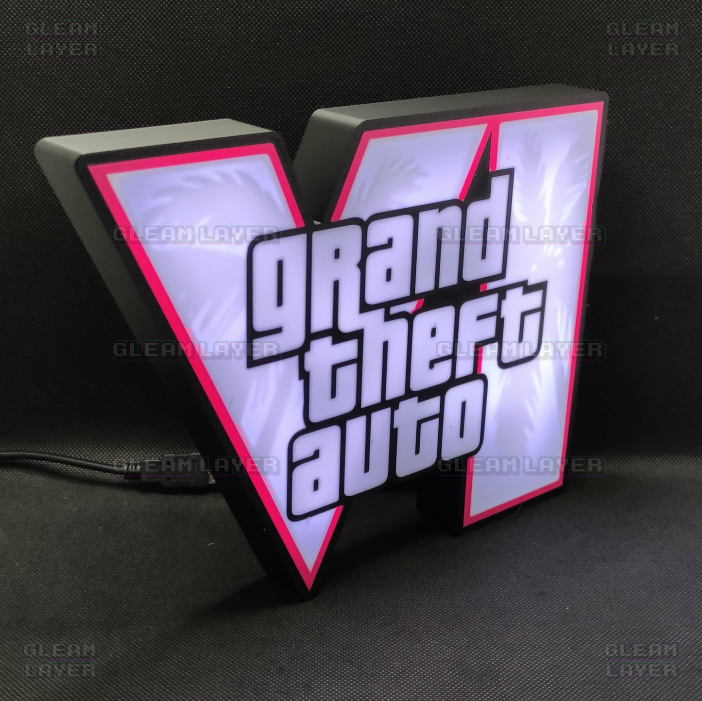 GTA 6 Logo Grand Theft Auto VI Led Gaming Light Sign